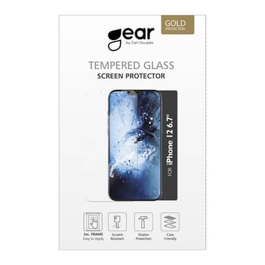 GEAR Glass Prot. Flat Case Friendly 2.5D GOLD Iphone 12  Pro Max