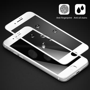 iPhone 8 Plus koko ruudun peittävä 3D-näytönsuoja karkaistua lasia - Valkoinen