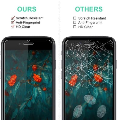 Näytönsuoja iPhone SE (2020 & 2022) karkaistu lasi, 2 kpl