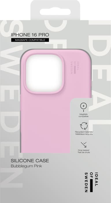 iDeal of Sweden Silicone iPhone 16 suojakuori (Bubblegum Pink)