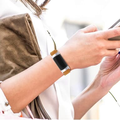Fitbit Charge 5 ranneke aitoa nahkaa ruskea