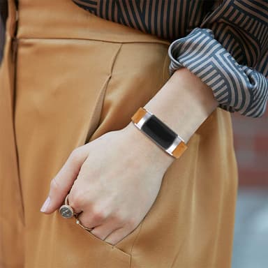 Fitbit Charge 5 ranneke aitoa nahkaa ruskea