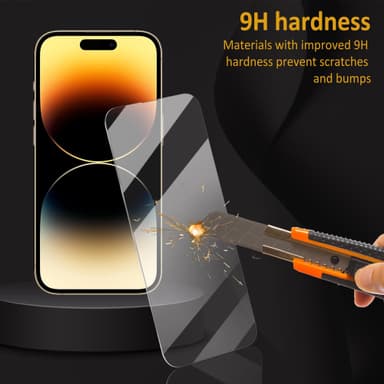 HD karkaistu lasikalvo alumiiniseoksesta täyskuori iPhonelle Läpinäkyvä iPhone 14 Pro