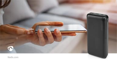 Nedis Virtapankki | 20000 mAh | 1.5 / 2.0 / 3.0 A | Lähtöliitäntöjen määrä: 2 | Lähtöliitäntä: 1x USB-A / 1x USB-C™ | Sisääntulon liitäntä: 1x Micro USB / 1x USB-C™ | PD2.0 18W | Litium-Polymeeri