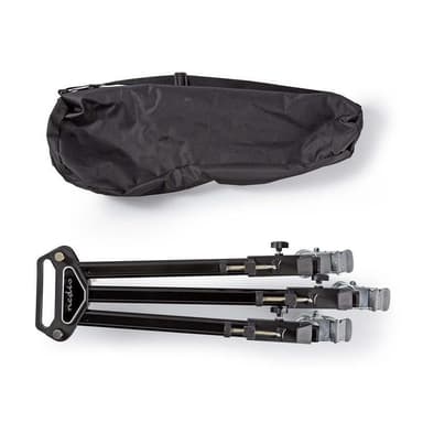 Nedis Dolly Kolmijalalle | Maksimi kuormitettavuus: 20.0 kg | Jalustan halkaisija-alue: 29.0 mm | Matkalaukku sisältyy | Jalkalukot | Alumiini | Musta