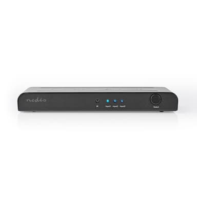 Nedis HDMI ™ Kytkin | 3-Porttinen port(s) | 3x HDMI™ tuloliitäntä | 1x HDMI™ lähtö | 4K@60Hz | 18 Gbps | Kauko-ohjattu | Metalli | Antrasiitti