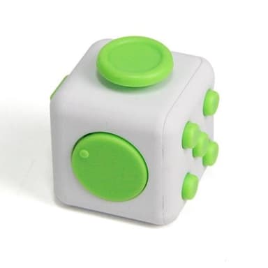 Fidget Cube, för ökad koncentration, Vit/Grön