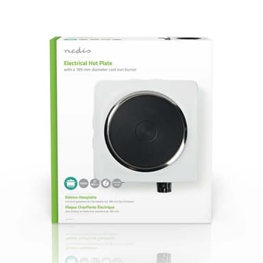 Nedis Keittolevy | Keittoalueet: 1 | 1500 W | Ylikuumenemissuoja | Valkoinen
