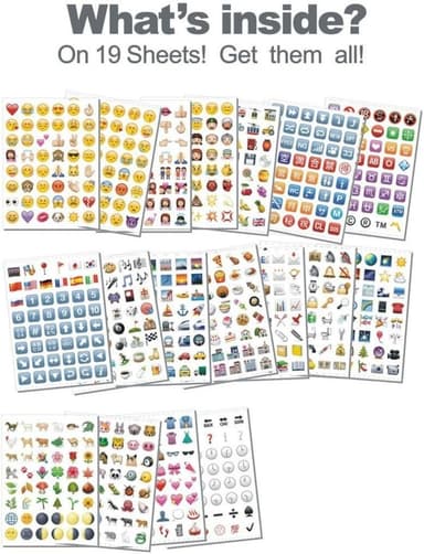 Emoji-tarrat, 19 arkkia ja yli 900 tarraa