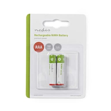 Nedis Ladattava Ni-MH-Akku AAA | 1.2 V DC | 700 mAh | Esiladattu | 2 - Läpipainopakkaus
