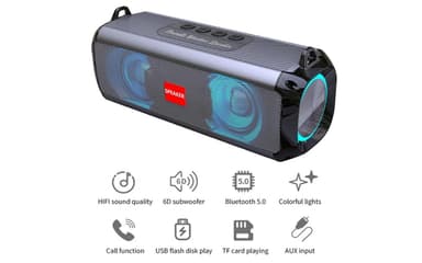 Langaton LED Bluetooth-kaiutin, musta