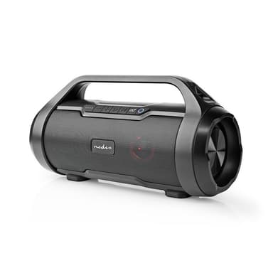 Nedis Bluetooth® Party Boombox | 6 tuntia | 2.0 | 120 W | Median toisto: AUX / Micro SD / USB | IPX5 | Linkitettävä | Kantokahva | Juhlavalot | Musta