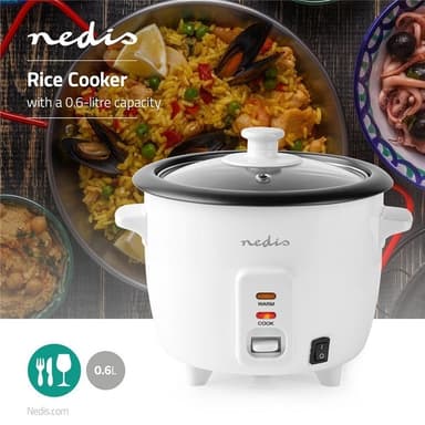 Nedis Riisinkeitin | 0.6 l | 300 W | Alumiininen höyrystin | Tarttumaton pinnoite | Irrotettava kulho | Automaattinen sammutus