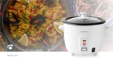 Nedis Riisinkeitin | 0.6 l | 300 W | Alumiininen höyrystin | Tarttumaton pinnoite | Irrotettava kulho | Automaattinen sammutus