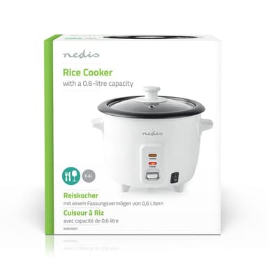 Nedis Riisinkeitin | 0.6 l | 300 W | Alumiininen höyrystin | Tarttumaton pinnoite | Irrotettava kulho | Automaattinen sammutus