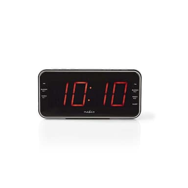 Nedis Digitaalinen Kelloradio | LED-Näyttö | 1x 3.5 mm Audio tulo | Ajan heijastus | AM / FM | Torkkutoiminto | Uniajastus | Hälytysten lukumäärä: 2 | Musta