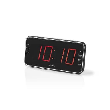 Nedis Digitaalinen Kelloradio | LED-Näyttö | 1x 3.5 mm Audio tulo | Ajan heijastus | AM / FM | Torkkutoiminto | Uniajastus | Hälytysten lukumäärä: 2 | Musta