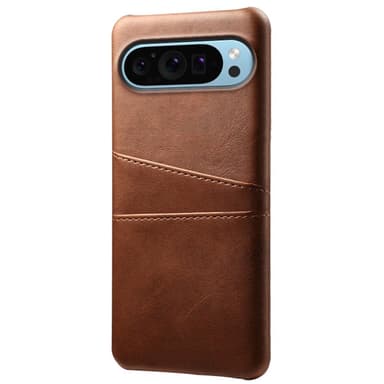 SKALO Google Pixel 9/9 Pro PU-nahkainen Suojakuori Lompakolla - Ruskea