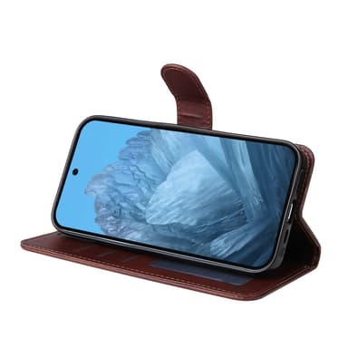 SKALO Google Pixel 9/9 Pro PU-nahkainen Lompakkokotelo - Ruskea
