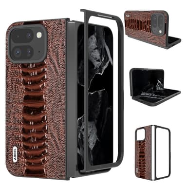 ABEEL Google Pixel 9 Pro Fold Crocodile Suojakuori - Ruskea