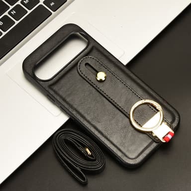 SKALO Google Pixel 9/9 Pro PU-nahkakuori käsivarsinauhalla - Musta