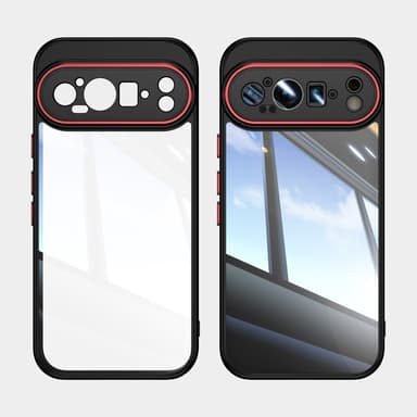 Google Pixel 9 Pro XL SKALO Silky Touch TPU + Akryyli Metallipainikkeet Suojakuori - Musta