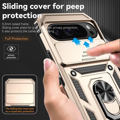 SKALO Google Pixel 9 Pro XL Armor hybridi metallirengas kameran liukusäädin - Kulta