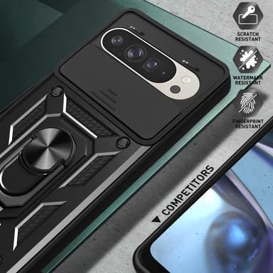 SKALO Google Pixel 9/9 Pro Armor hybridi metallirengas kameran liukusäädin - Sininen