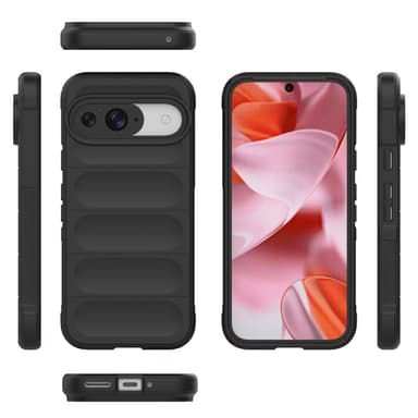 SKALO Google Pixel 9/9 Pro Rugged Bumpers TPU-suojakuori - Musta