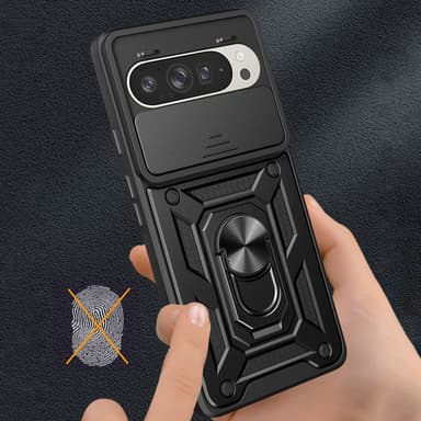 SKALO Google Pixel 9/9 Pro Armor hybridi metallirengas kameran liukusäädin - Sininen