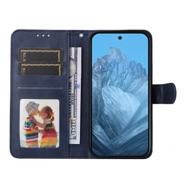 SKALO Google Pixel 9/9 Pro PU-nahkainen Lompakkokotelo - Sininen