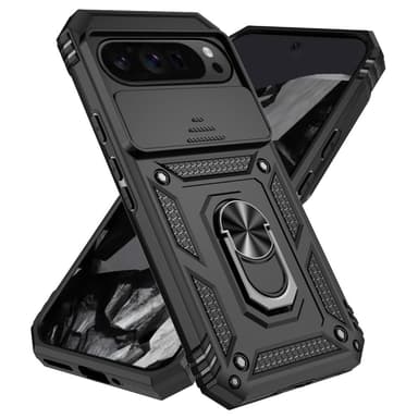 SKALO Google Pixel 9 Pro XL Armor hybridi metallirengas kameran liukusäädin - Musta