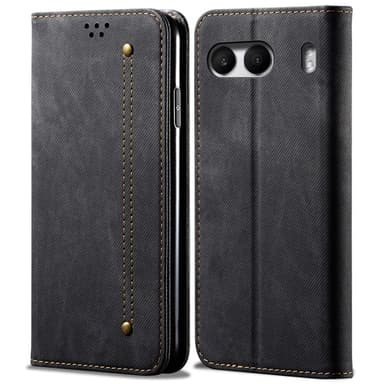 SKALO OnePlus Nord 4 Jeans Lompakkokotelo - Musta