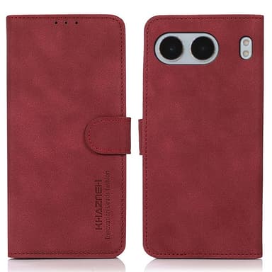 SKALO OnePlus Nord 4 KHAZNEH Lompakkokotelo PU-nahasta - Punainen