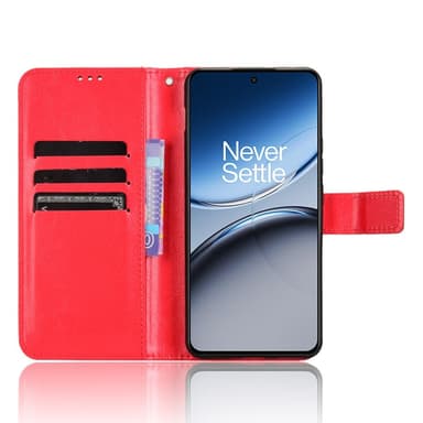 SKALO OnePlus Nord 4 PU-nahkainen Lompakkokotelo - Punainen