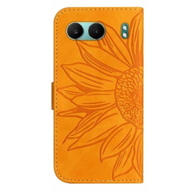 SKALO OnePlus Nord 4 Kohokuvioitu Flower PU Nahka Lompakkokotelo - Keltainen