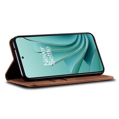 SKALO OnePlus Nord 4 Jeans Lompakkokotelo - Ruskea