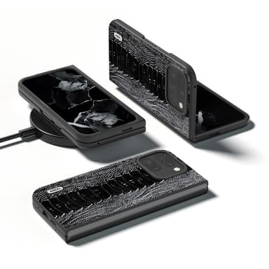 ABEEL Google Pixel 9 Pro Fold Crocodile Suojakuori - Musta