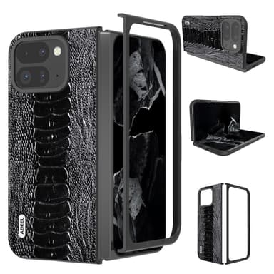 ABEEL Google Pixel 9 Pro Fold Crocodile Suojakuori - Musta