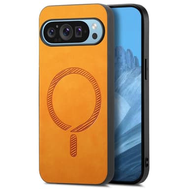 SKALO Google Pixel 9/9 Pro PU Nahka Hybrid Suojakuori - Ruskea