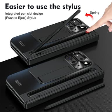 SKALO Google Pixel 9 Pro Fold Panssarilasi Stylus Pen Suojakuori - Musta