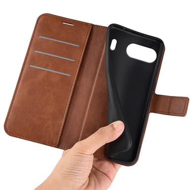 SKALO OnePlus Nord 4 Lompakkokotelo PU-nahkaa - Ruskea