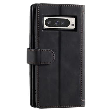SKALO Google Pixel 9 Pro XL Big Wallet 9-Korttitasku Lompakkokotelo - Musta
