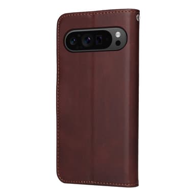SKALO Google Pixel 9 Pro XL PU-nahkainen Lompakkokotelo - Ruskea