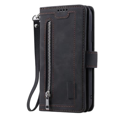 SKALO Google Pixel 9 Pro XL Big Wallet 9-Korttitasku Lompakkokotelo - Musta