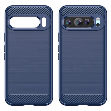 SKALO Google Pixel 9/9 Pro Armor Carbon Iskunkestävä TPU suojakuori - Sininen