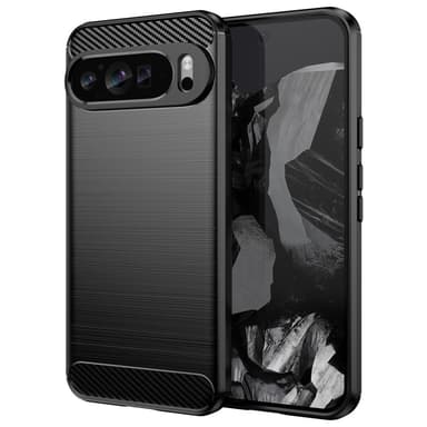 SKALO Google Pixel 9 Pro XL Armor Carbon Iskunkestävä TPU suojakuori - Musta
