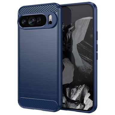 SKALO Google Pixel 9 Pro XL Armor Carbon Iskunkestävä TPU suojakuori - Sininen