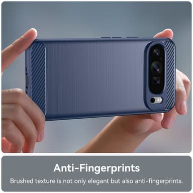 SKALO Google Pixel 9 Pro XL Armor Carbon Iskunkestävä TPU suojakuori - Sininen