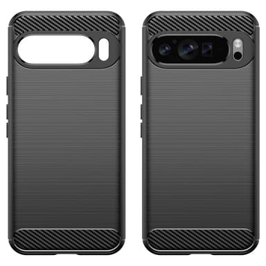 SKALO Google Pixel 9 Pro XL Armor Carbon Iskunkestävä TPU suojakuori - Musta